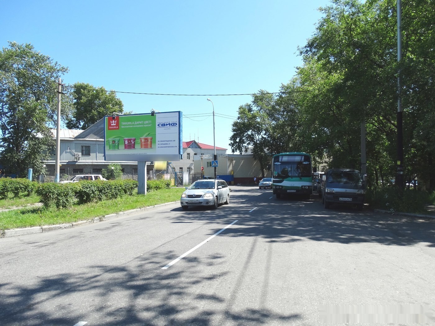 Фотография рекламного носителя, тип: Билборд 3x6, адрес: Ленинградская ул., д.91а, Хабаровск, Хабаровский край, Россия. Сторона Б №157651