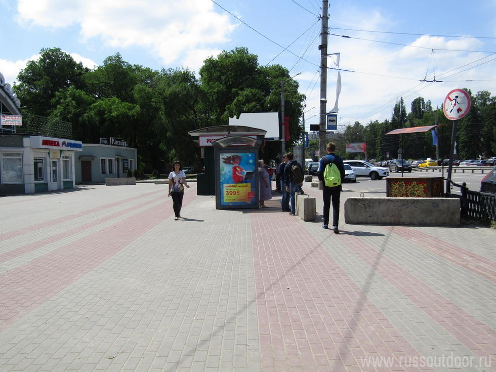 Фотография рекламного носителя, тип: Остановка 1.8x1.2, адрес: Ворошилова ул., Воронеж, Воронежская область, Россия. Сторона Б №158277