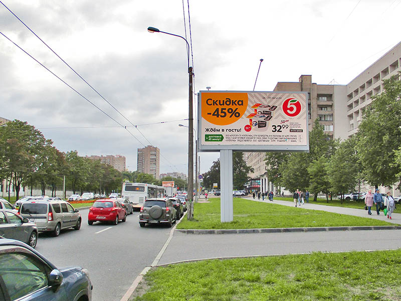 Фотография рекламного носителя, тип: Билборд 3x6, адрес: Непокоренных пр-т., д.4, Санкт-Петербург, Россия. Сторона A1-A10 №164668