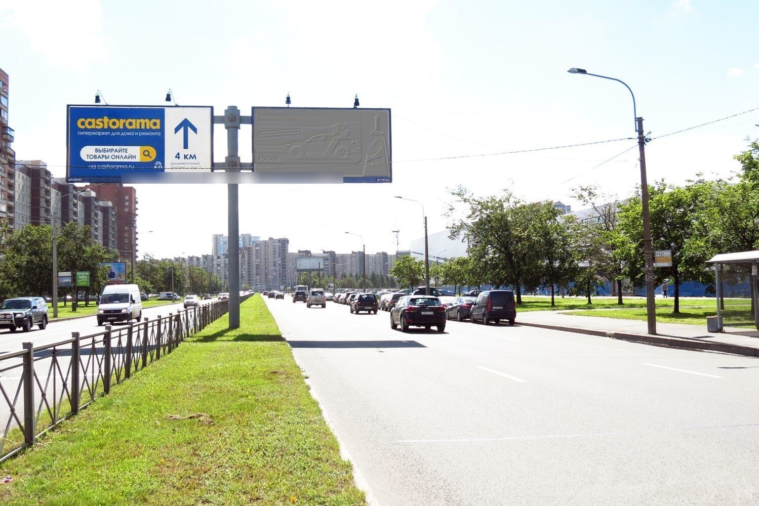 Фотография рекламного носителя, тип: Билборд 3x6, адрес: Российский пр-т., д.5 Х Товарищеский пр-т., Санкт-Петербург, Россия. Сторона А1 №120755
