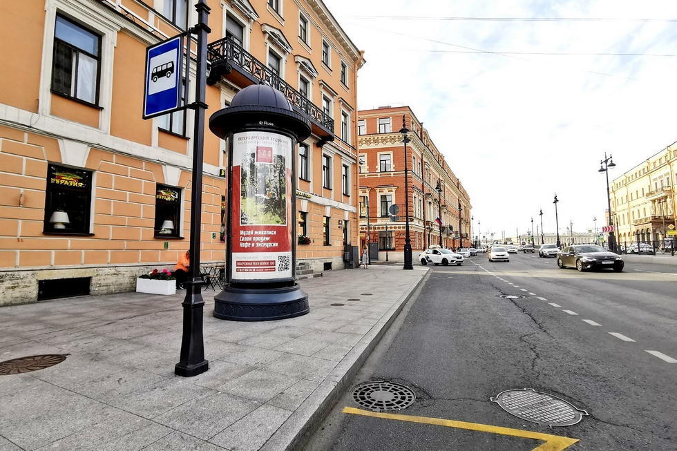 Фотография рекламного носителя, тип: Пиллар 3x1.4, адрес: Труда пл., д.3 Х Галерная ул., Санкт-Петербург, Россия. Сторона Б №144544