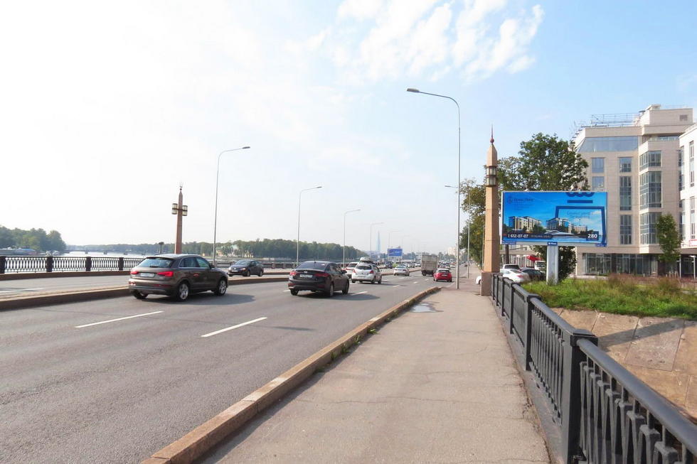 Фотография рекламного носителя, тип: Билборд 3x6, адрес: Ушаковская наб., д.3, корп.1 X Головинский мост, Санкт-Петербург, Россия. Сторона А №118696