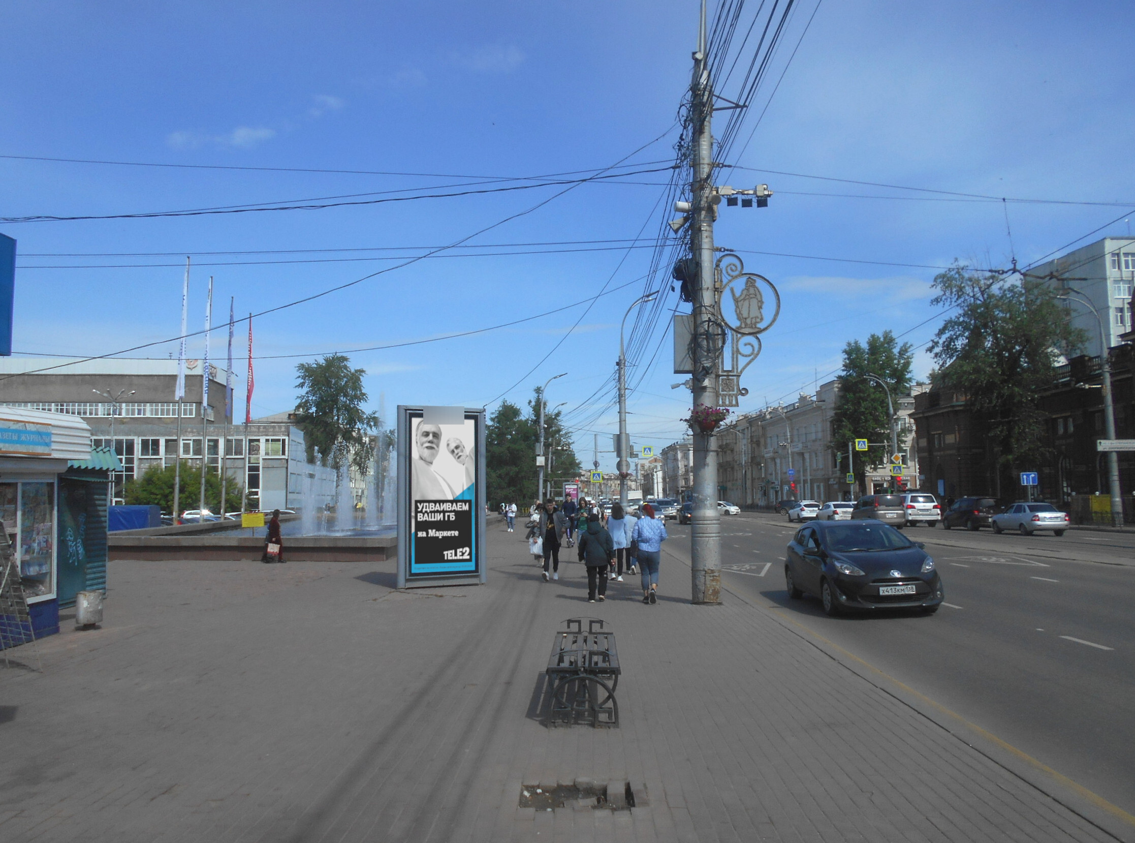 Фотография рекламного носителя, тип: Пиллар 3x1.4, адрес: Ленина ул., поз.2, Иркутск, Иркутская область, Россия. Сторона Б №1077797