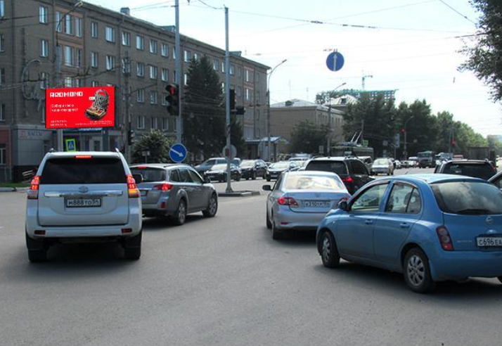 Фотография рекламного носителя, тип: Билборд 3x6, адрес: Дзержинского пр-т., д.32, Новосибирск, Новосибирская область, Россия. Сторона Бh1-Бh10 №1328403