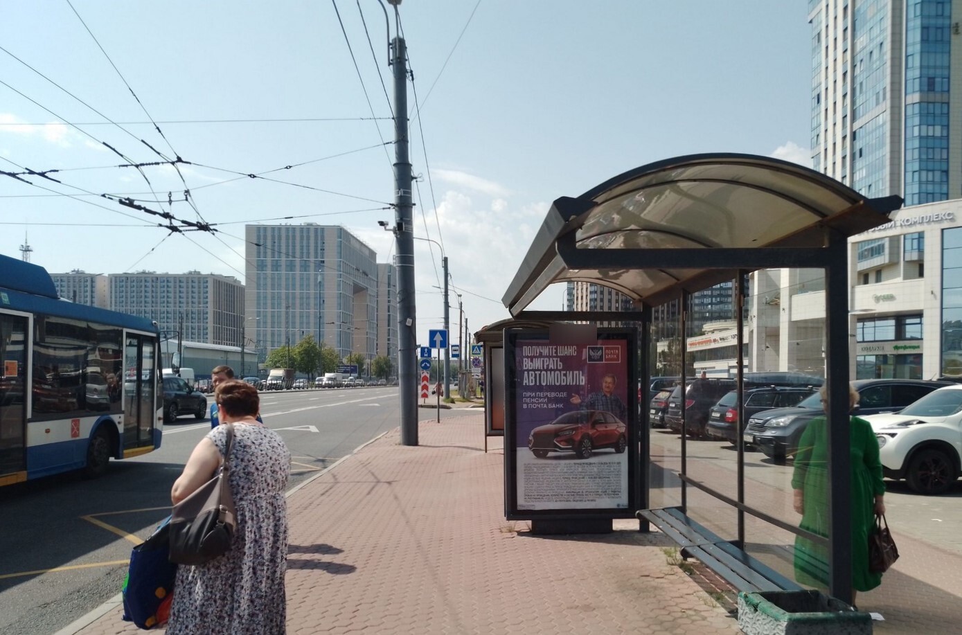 Фотография рекламного носителя, тип: Остановка 1.8x1.2, адрес: Типанова ул., д.27, поз.2, Санкт-Петербург, Россия. Сторона А №140811
