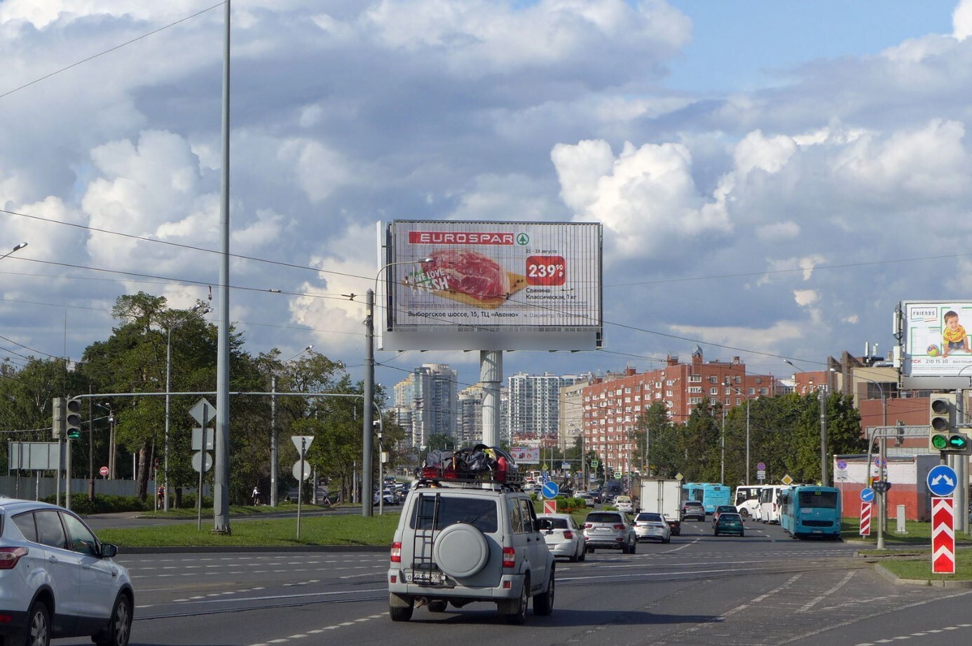 Фотография рекламного носителя, тип: Суперсайт 5x10, адрес: Выборгское ш., д.4 X Энгельса пр-т., Санкт-Петербург, Россия. Сторона А1-А3 №126852