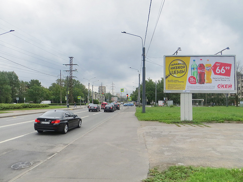 Фотография рекламного носителя, тип: Билборд 3x6, адрес: Космонавтов пр-т., д.11 Х Бассейная ул., Санкт-Петербург, Россия. Сторона А1-А10 №165187