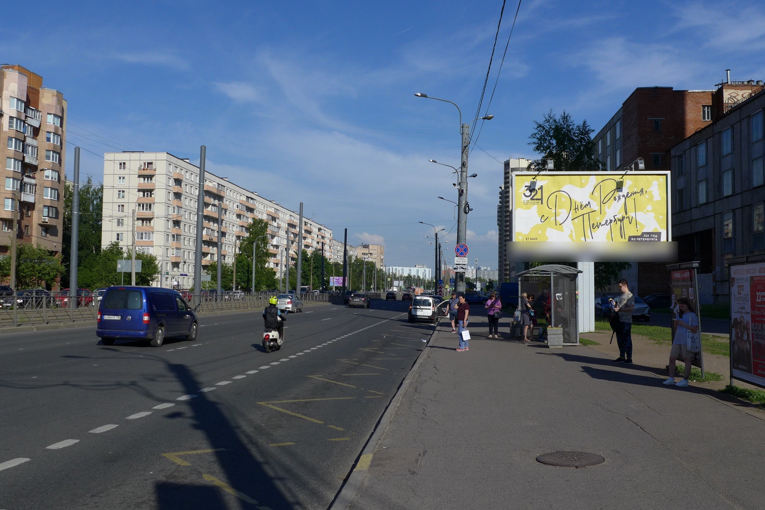 Фотография рекламного носителя, тип: Билборд 3x6, адрес: Просвещения пр-т., д.100, Санкт-Петербург, Россия. Сторона А №673349