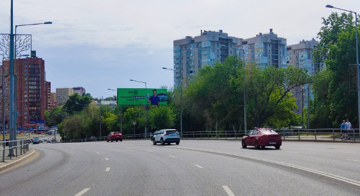 Фотография рекламного носителя, тип: Суперсайт 4x12, адрес: Ново-Садовая ул., д.148 Х Подпольщиков ул., Самара, Самарская область, Россия. Сторона А №1327843