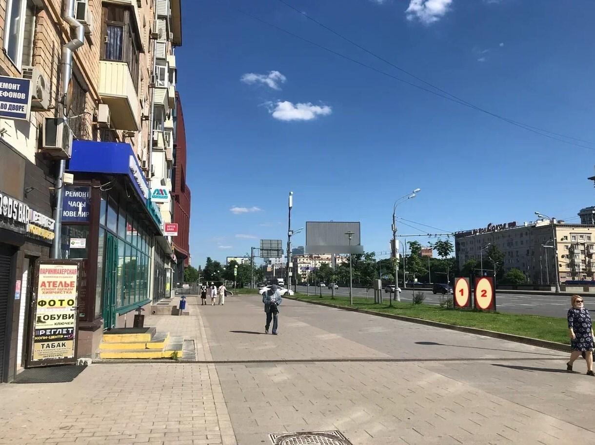 Фотография рекламного носителя, тип: Афиша 1.75x1.8, адрес: Ленинградский пр-т., д.74, стенд 1, Москва, Россия. Сторона B №865354