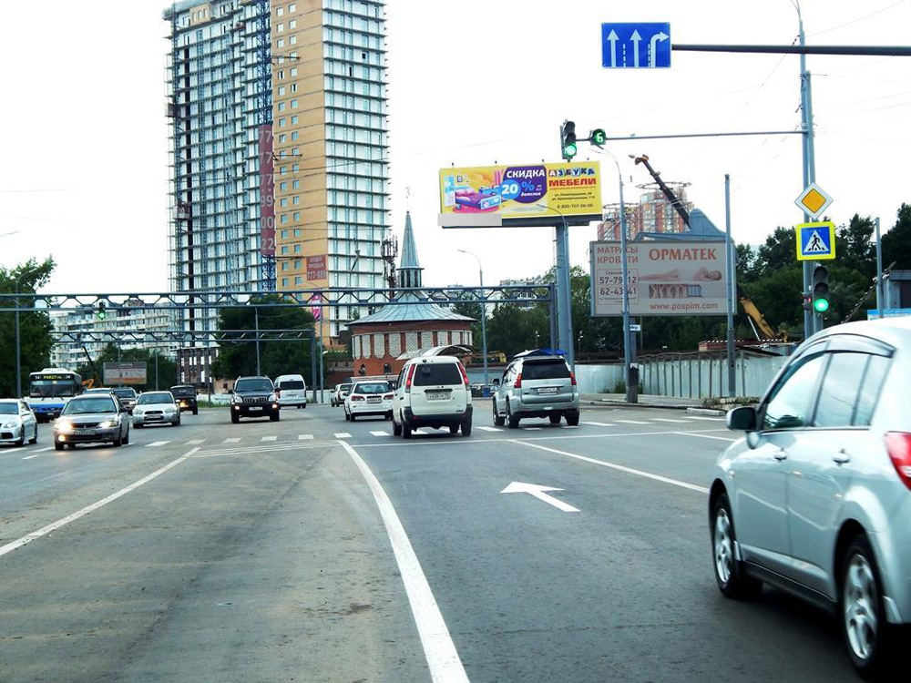 Фотография рекламного носителя, тип: Суперсайт 4x12, адрес: Пионерская ул., Водозабор, Хабаровск, Хабаровский край, Россия. Сторона А №92783