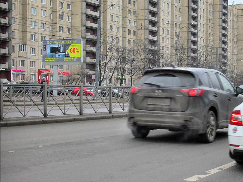 Фотография рекламного носителя, тип: Билборд 3x6, адрес: Коллонтай ул., д.21, корп.1 Х Большевиков пр-т., Санкт-Петербург, Россия. Сторона В №240437