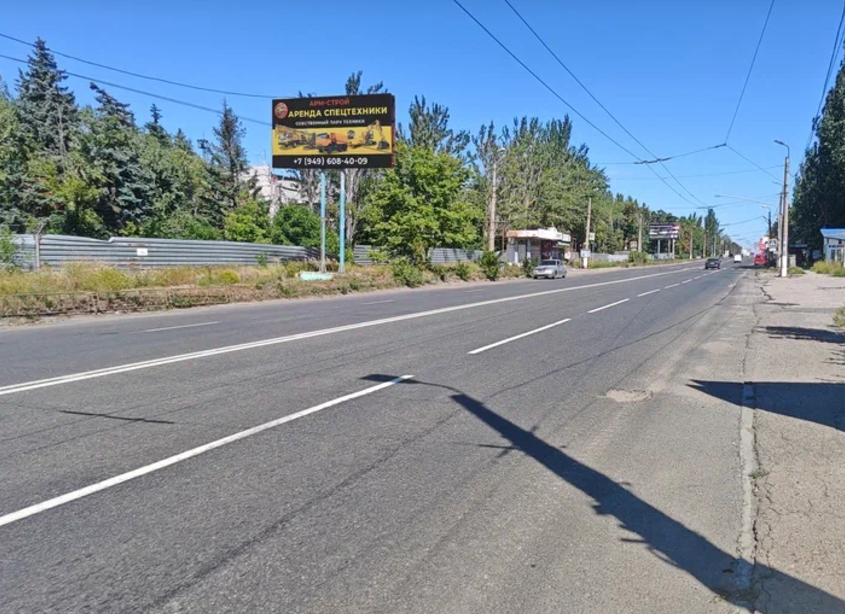 Фотография рекламного носителя, тип: Билборд 3x6, адрес: Маршала Пересыпкина ул., д.10, Горловка, Донецкая область, Россия. Сторона Б №1326793