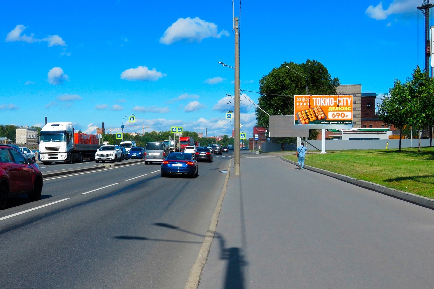 Фотография рекламного носителя, тип: Билборд 3x6, адрес: Октябрьская наб., д.60 Х Новосёлов ул., Санкт-Петербург, Россия. Сторона А №708248