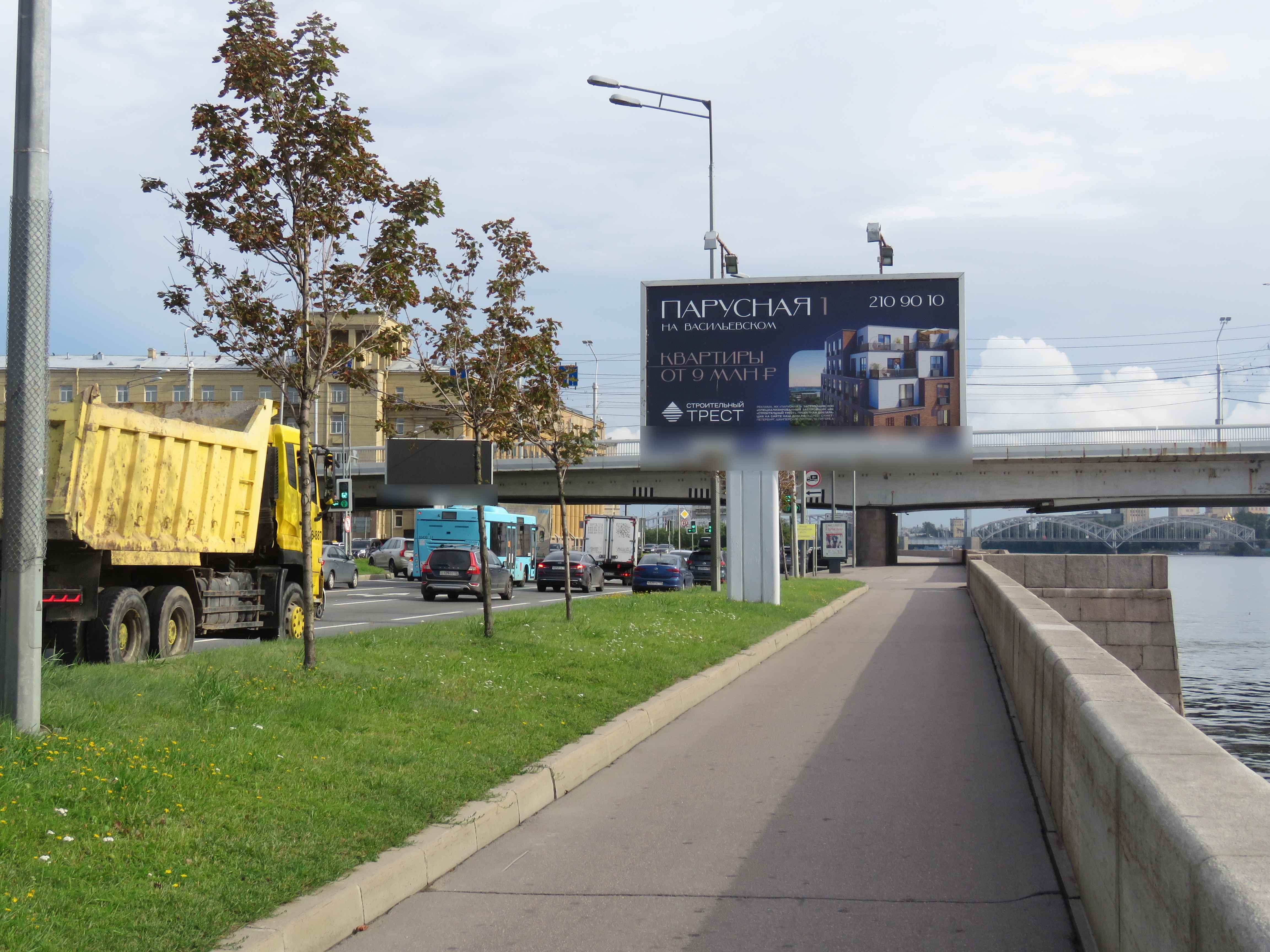Фотография рекламного носителя, тип: Билборд 3x6, адрес: Малоохтинский пр-т., у моста Александра Невского, Санкт-Петербург, Россия. Сторона А №106209
