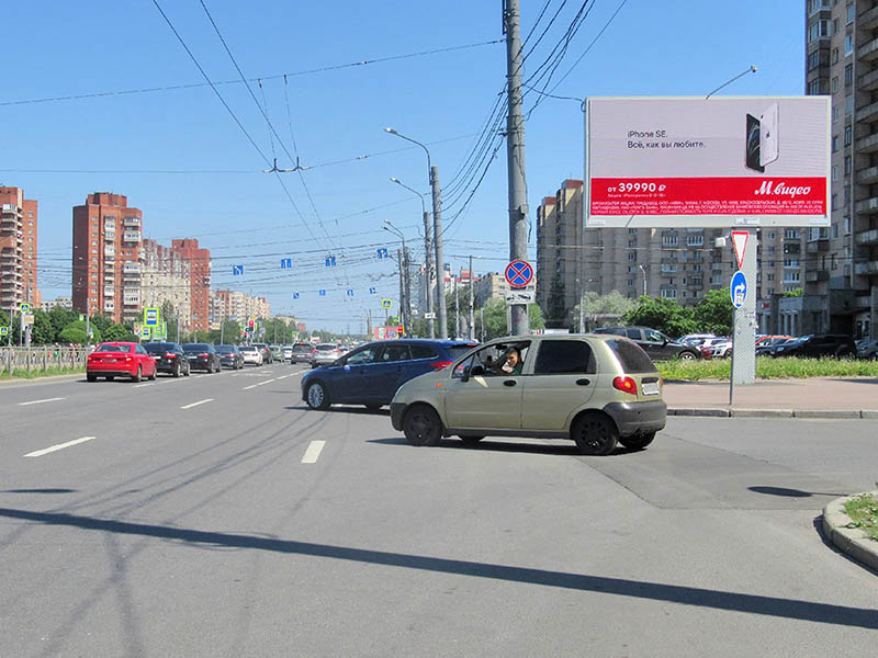 Фотография рекламного носителя, тип: Билборд 3x6, адрес: Коллонтай ул., д.21, корп.1 Х Большевиков пр-т., Санкт-Петербург, Россия. Сторона А1-A10 №240436