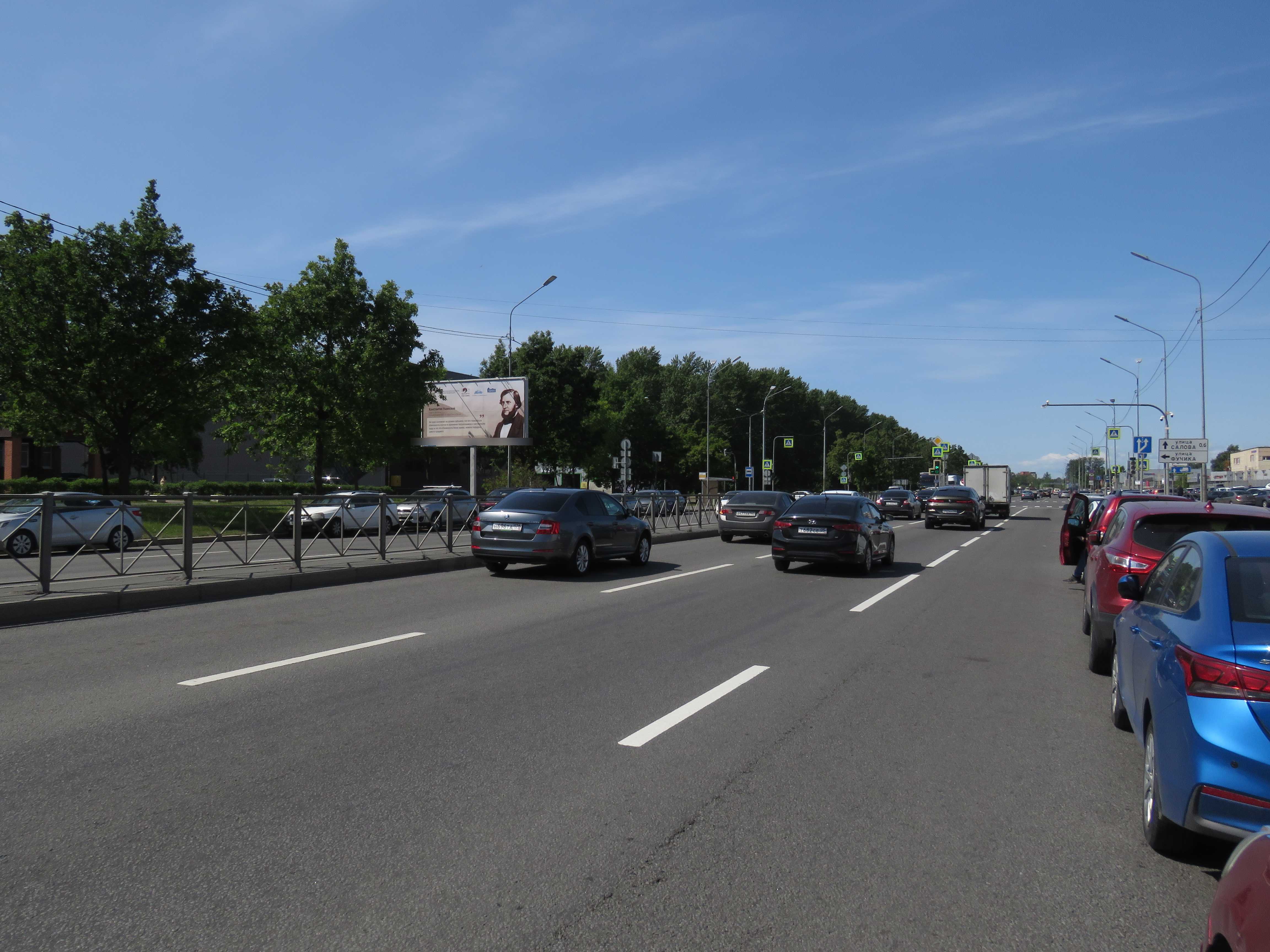 Фотография рекламного носителя, тип: Билборд 3x6, адрес: Софийская ул., д.17 Х Фучика ул., Санкт-Петербург, Россия. Сторона Б №121125