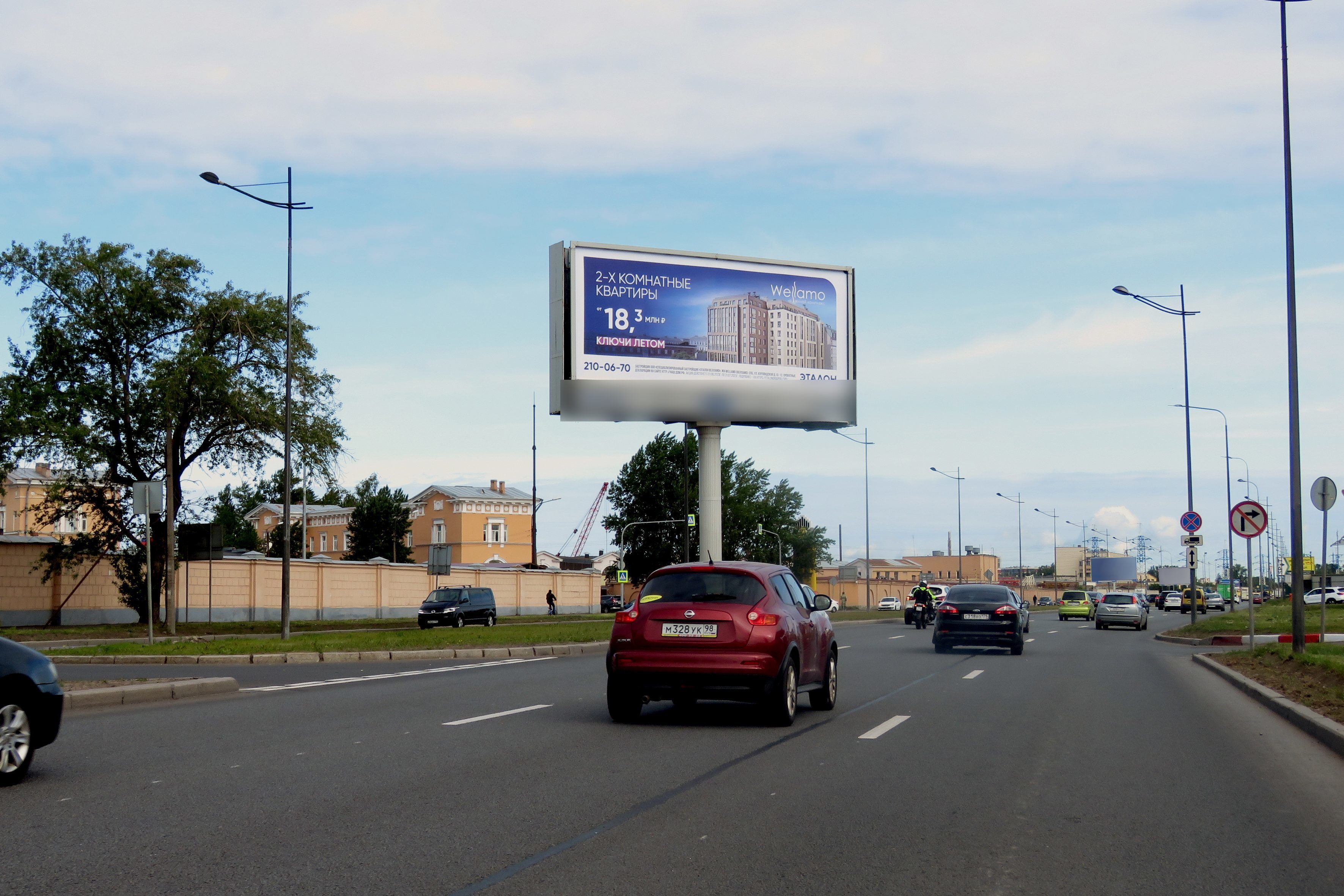 Фотография рекламного носителя, тип: Суперсайт 5x15, адрес: Витебский пр-т., д.9 Х Рощинская ул., Санкт-Петербург, Россия. Сторона А1 №126834