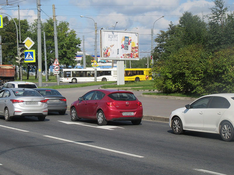 Фотография рекламного носителя, тип: Билборд 3x6, адрес: Руставели ул., д.13 Х Науки пр-т., Санкт-Петербург, Россия. Сторона A №168846