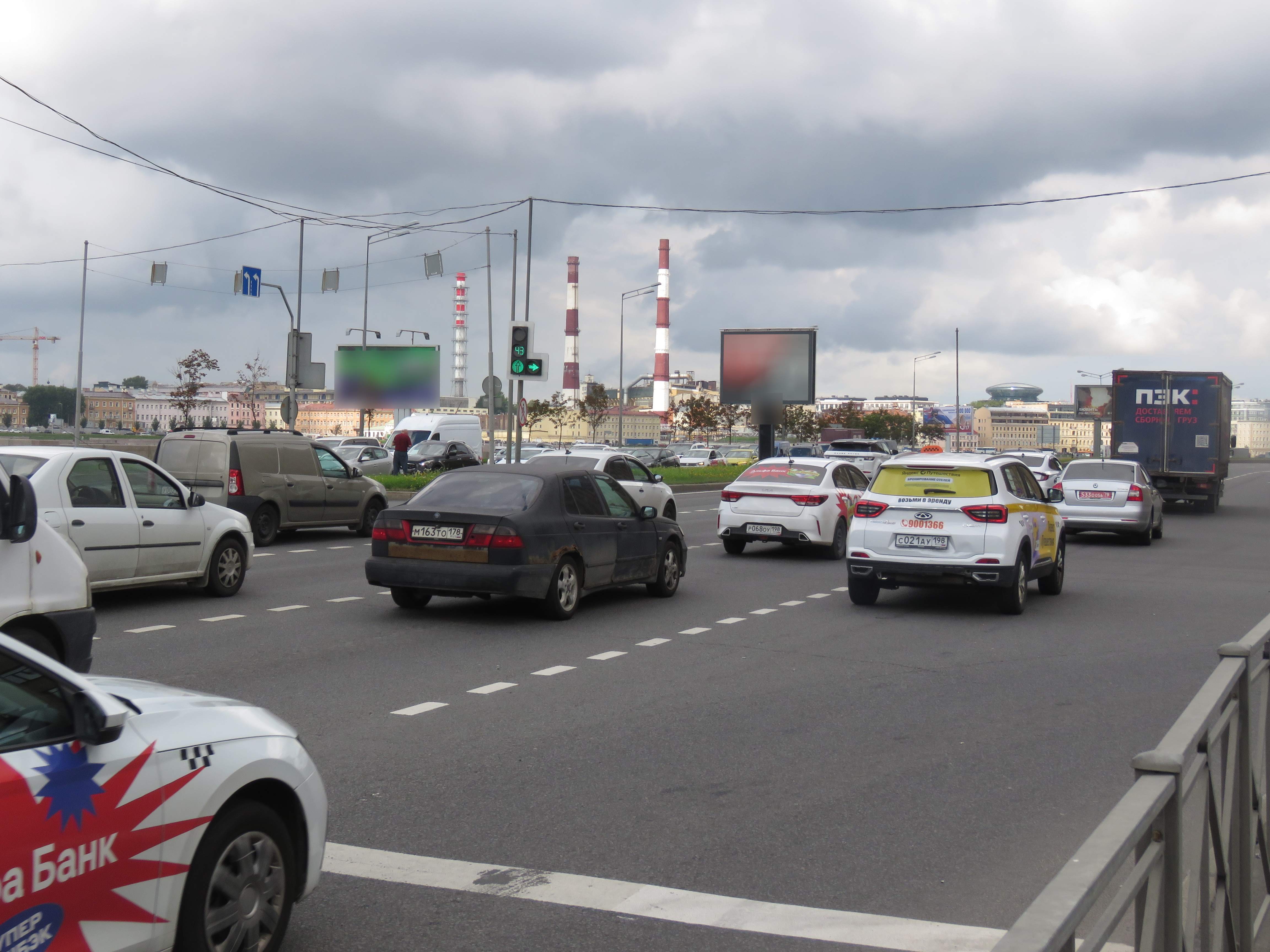 Фотография рекламного носителя, тип: Билборд 3x6, адрес: Малоохтинский пр-т., у моста Александра Невского, Санкт-Петербург, Россия. Сторона Б №106210