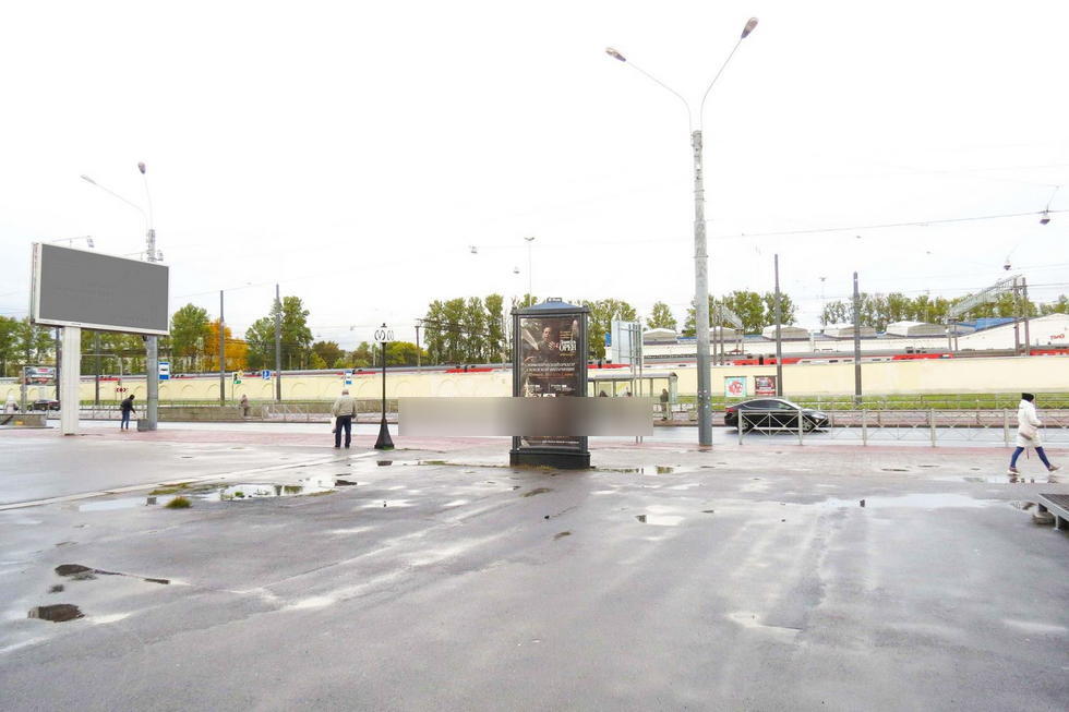 Фотография рекламного носителя, тип: Пиллар 3x1.4, адрес: Лесной пр-т. Х Смолячкова ул., д.21, Санкт-Петербург, Россия. Сторона С №143964