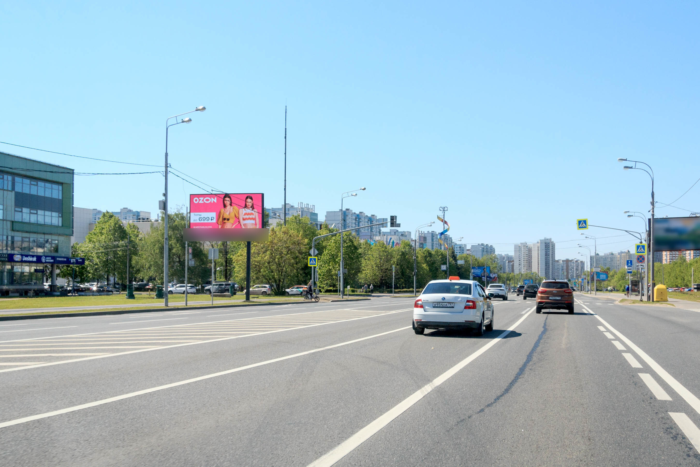 Фотография рекламного носителя, тип: Билборд 3x6, адрес: Мичуринский пр-т., д.74, Москва, Россия. Сторона Б1 №278477