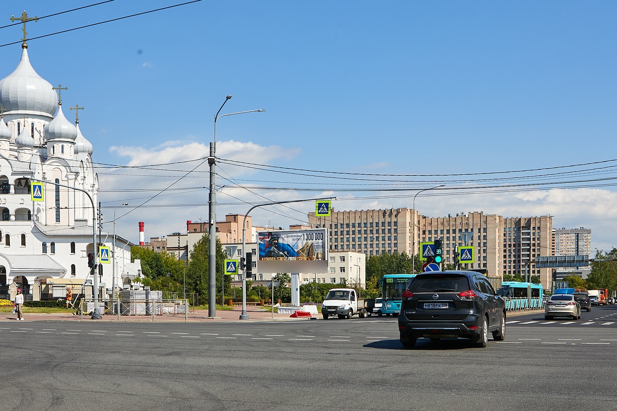 Фотография рекламного носителя, тип: Билборд 3x6, адрес: Бестужевская ул. Х Пискарёвский пр-т., д.41, Санкт-Петербург, Россия. Сторона Б №673195