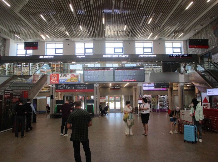 Фотография рекламного носителя, тип: Лайтбокс, адрес: ЖД вокзал «Нижний Новгород», Революции пл., д.2А, Нижний Новгород, Нижегородская область, Россия. Сторона/вариант А №991048