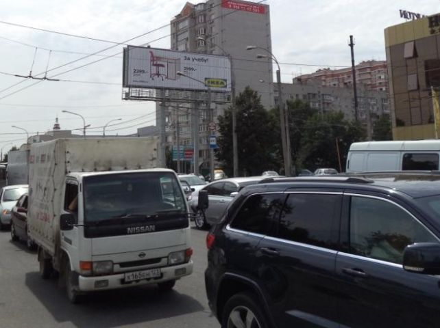 Фотография рекламного носителя, тип: Суперсайт 4x12, адрес: Тургенева ул. Х Калинина ул., Краснодар, Краснодарский край, Россия. Сторона А1-А3 №236018