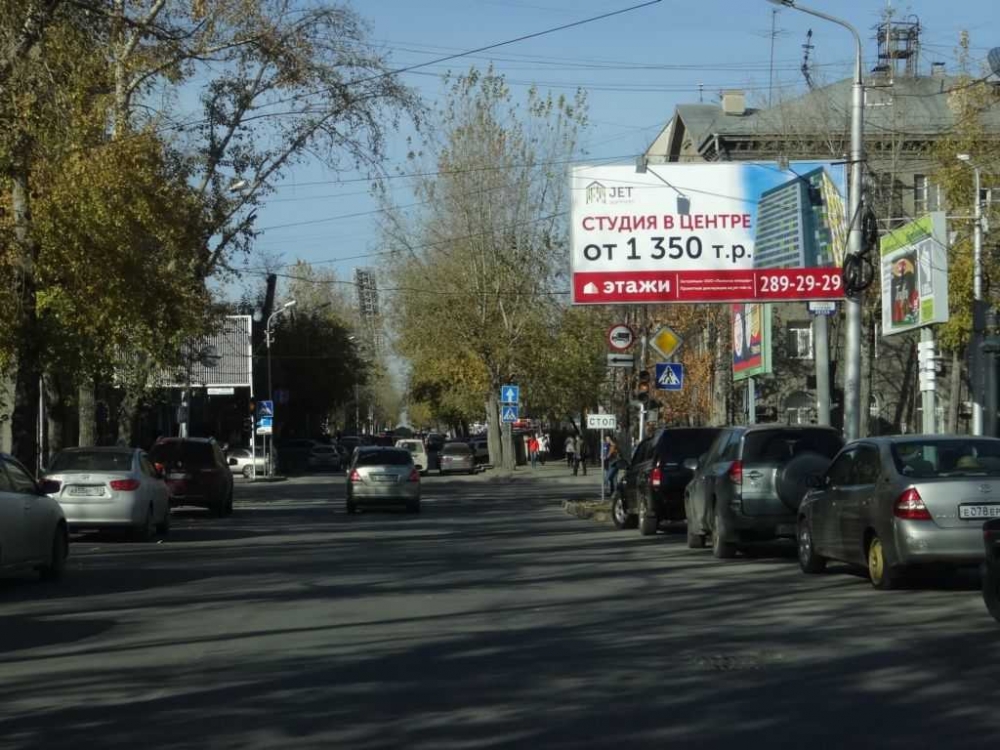 Фотография рекламного носителя, тип: Билборд 3x6, адрес: Каменская ул. Х Орджоникидзе ул., Новосибирск, Новосибирская область, Россия. Сторона A №183994