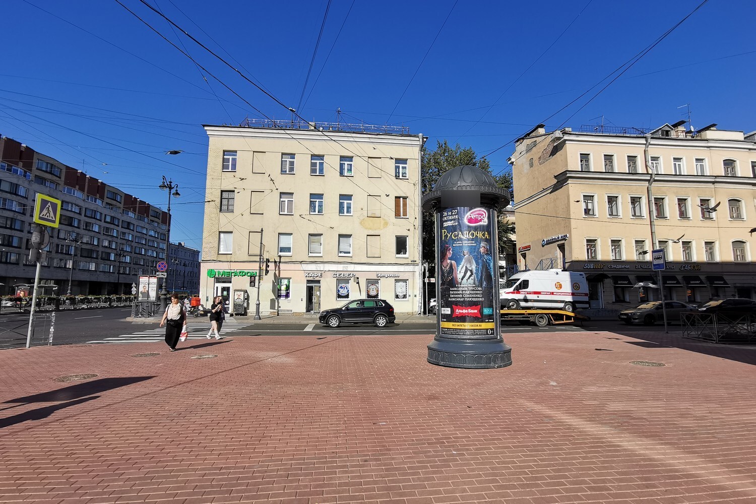 Фотография рекламного носителя, тип: Пиллар 3x1.4, адрес: Лиговский пр-т., д.88 Х Транспортный пер., Санкт-Петербург, Россия. Сторона А №144270