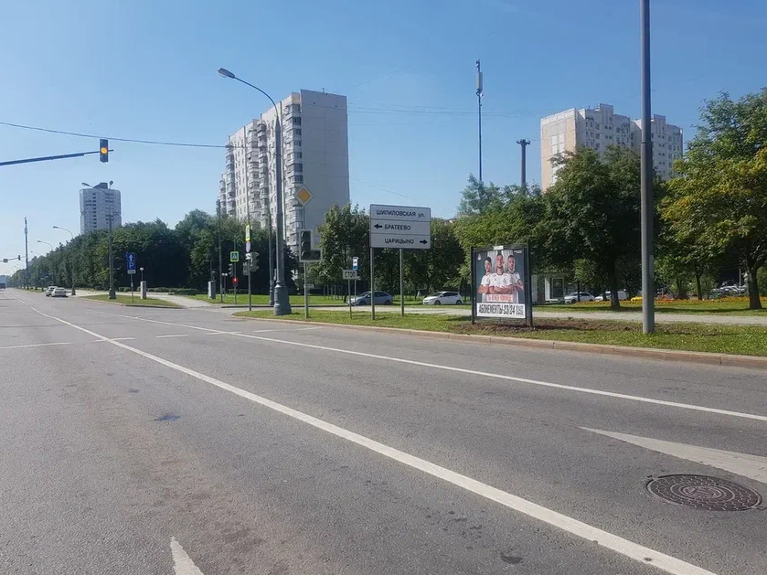 Фотография рекламного носителя, тип: Афиша 1.75x1.8, адрес: Каширское ш., д.86, корп.4 Х Шипиловская ул., Москва, Россия. Сторона A №1381448