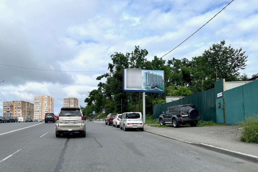 Фотография рекламного носителя, тип: Билборд 3x6, адрес: Шилкинская ул., д.10а, Владивосток, Приморский край, Россия. Сторона А №154161