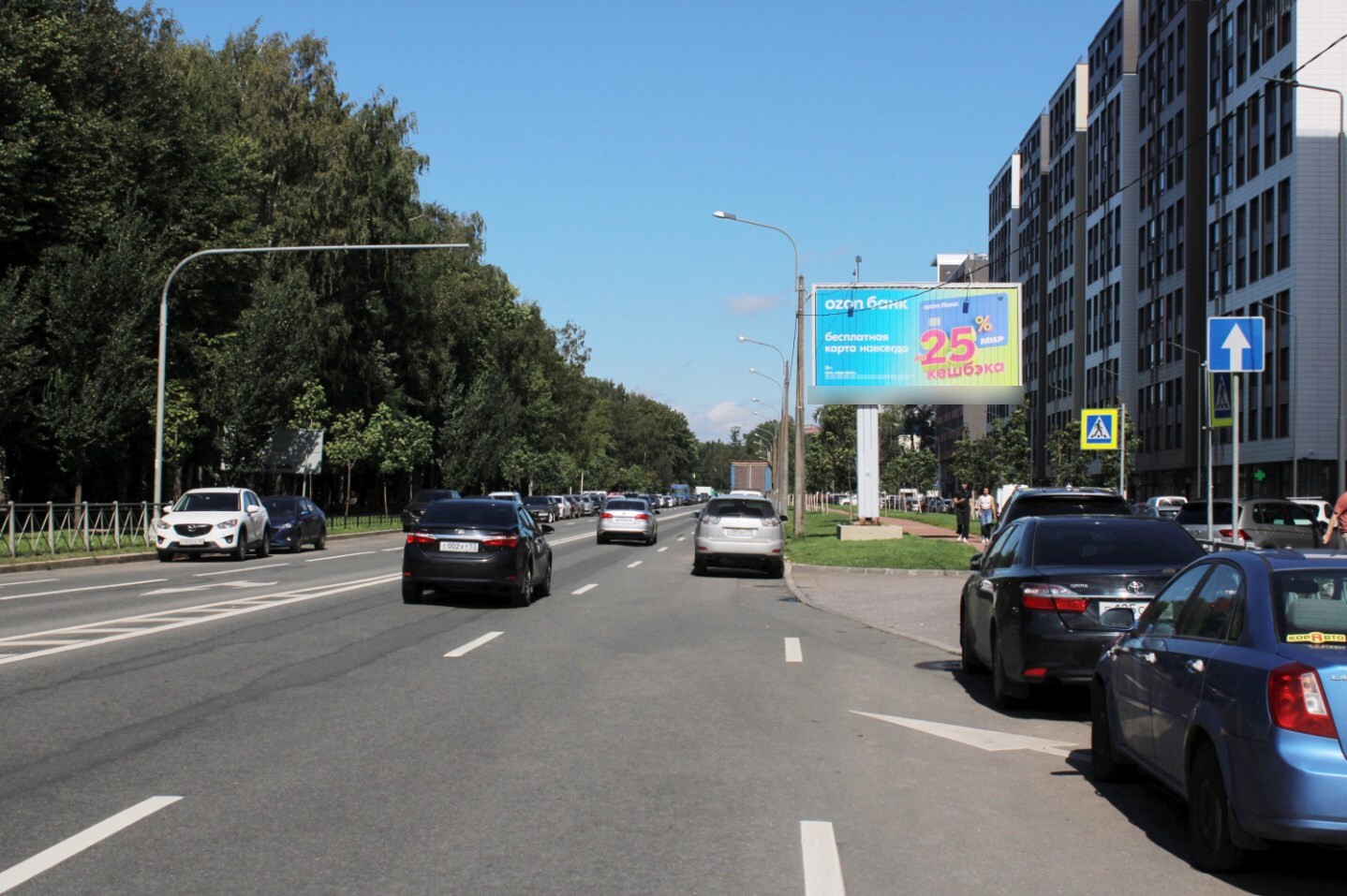 Фотография рекламного носителя, тип: Билборд 3x6, адрес: Грибалёвой ул., д.8 Х Новолитовская ул., Санкт-Петербург, Россия. Сторона А №684155