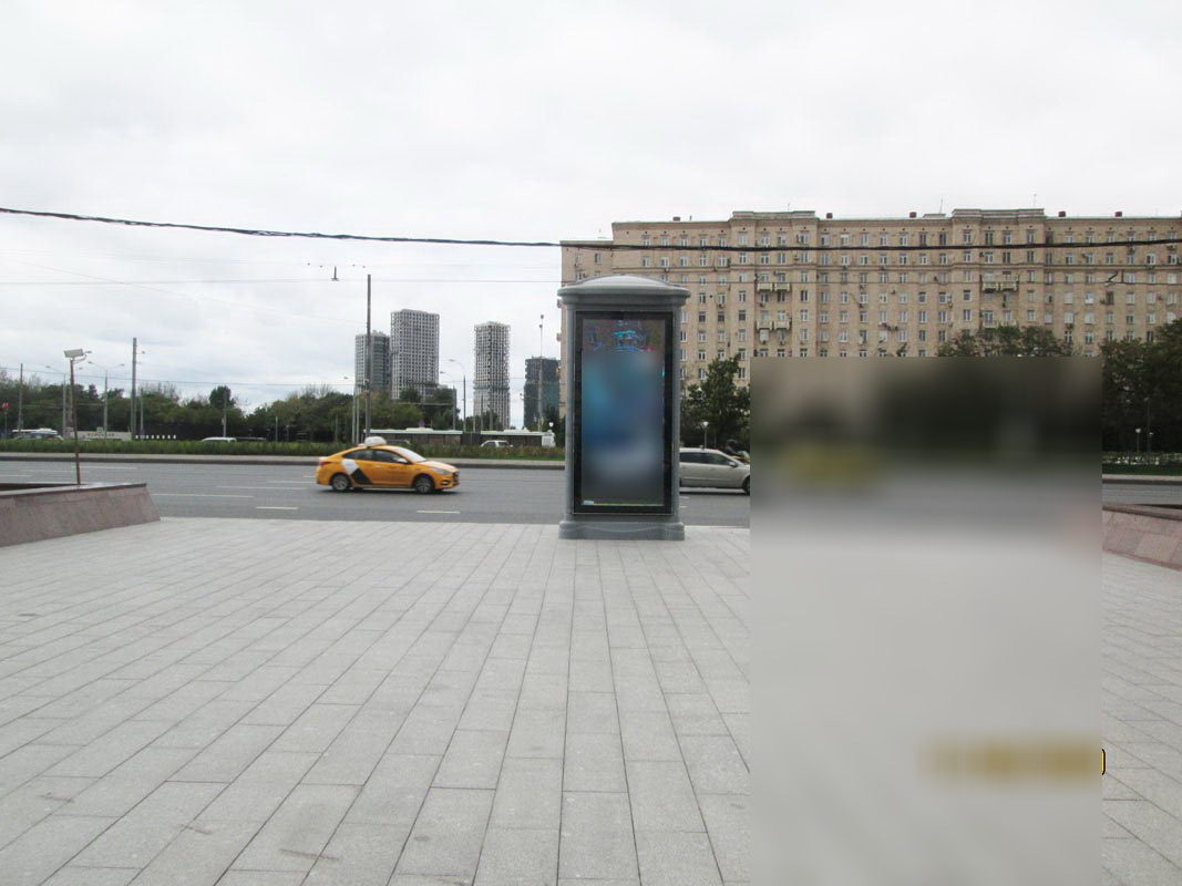 Фотография рекламного носителя, тип: Пиллар 3x1.4, адрес: Кутузовский пр-т. Х Победы пл., д.2, корп.2, Москва, Россия. Сторона C №262270