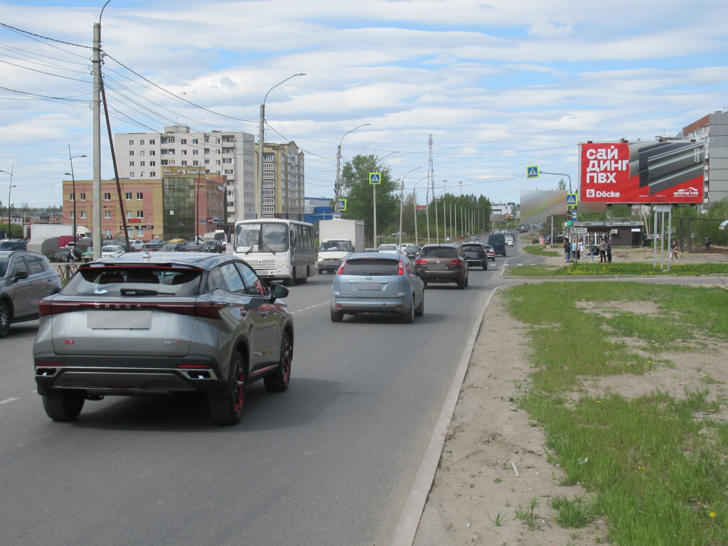 Фотография рекламного носителя, тип: Билборд 3x6, адрес: Окружное ш., д.23, Вологда, Вологодская область, Россия. Сторона А1-А3 №110956