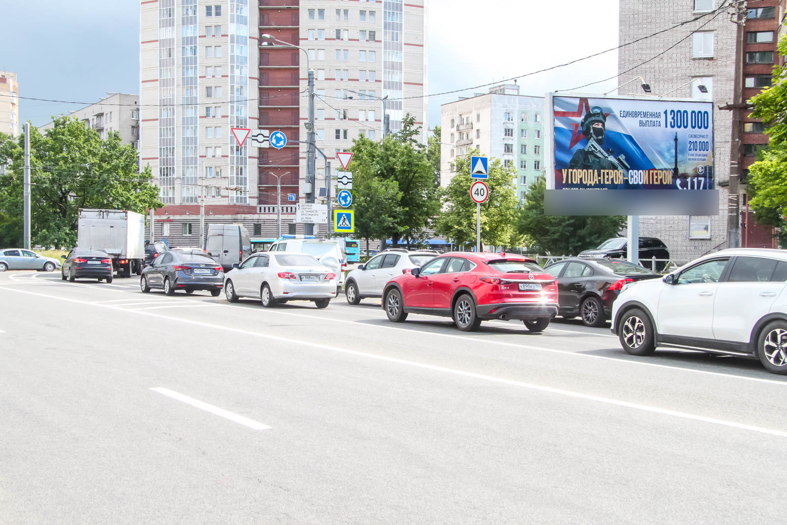 Фотография рекламного носителя, тип: Билборд 3x6, адрес: Дачный пр-т., д.15 Х Ветеранов пр-т., Санкт-Петербург, Россия. Сторона А1 №703241