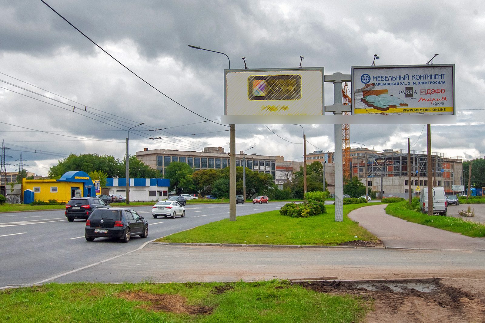 Фотография рекламного носителя, тип: Билборд 3x6, адрес: Маршала Жукова пр-т., д.5 Х Кронштадтская ул., Санкт-Петербург, Россия. Сторона А2 №164845