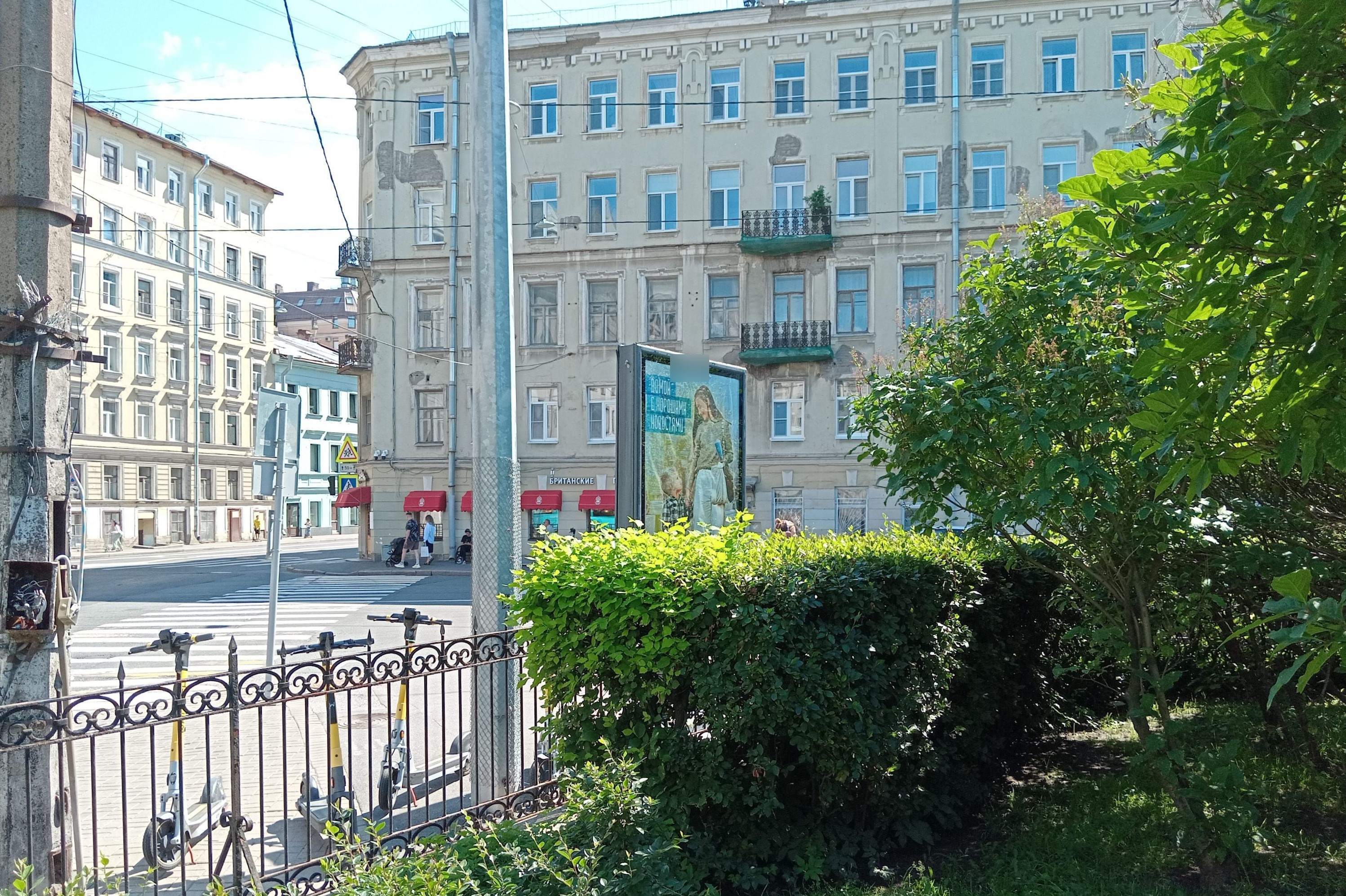 Фотография рекламного носителя, тип: Ситиформат 1.8x1.2, адрес: Некрасова ул. Х Греческий пр-т., Санкт-Петербург, Россия. Сторона Б №108764