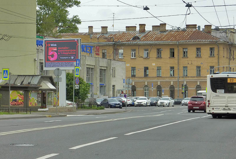 Фотография рекламного носителя, тип: Ситиборд 2.7x3.7, адрес: Тульская ул., д.3 Х Костромская ул., Санкт-Петербург, Россия. Сторона В №165999