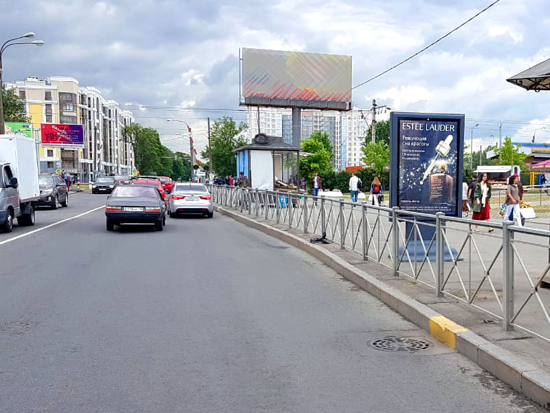 Фотография рекламного носителя, тип: Ситиформат 1.8x1.2, адрес: Торфяная дорога, д.2, корп.1, Санкт-Петербург, Россия. Сторона А №165733