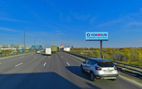 Фотография рекламного носителя, тип: Нестандартный билборд, адрес: МКАД 18 650м., от Каширского шоссе к Новорязанскому шоссе, Московская область, Россия. Сторона А №1399493