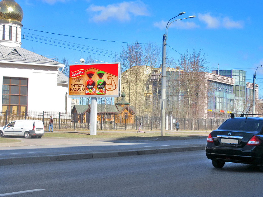 Фотография рекламного носителя, тип: Билборд 3x6, адрес: Кушелевская дорога, д.8, Санкт-Петербург, Россия. Сторона B №169984