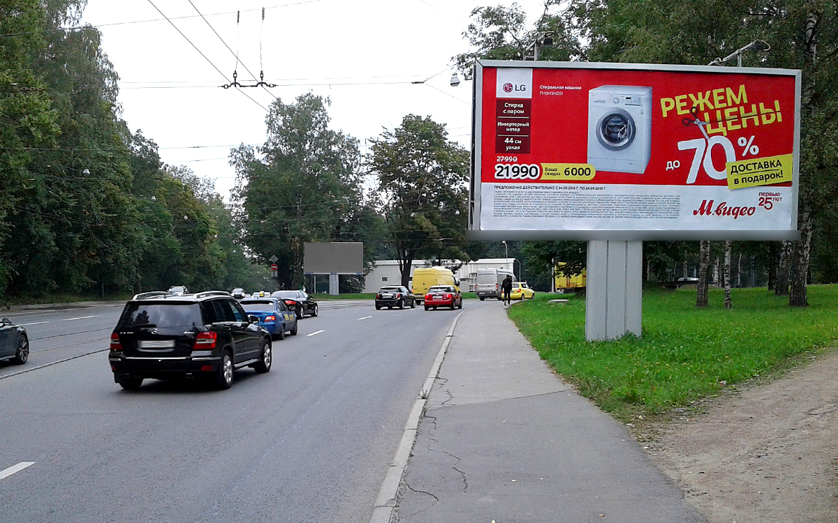 Фотография рекламного носителя, тип: Билборд 3x6, адрес: Карбышева ул., д.1, корп.2, Санкт-Петербург, Россия. Сторона A №171668