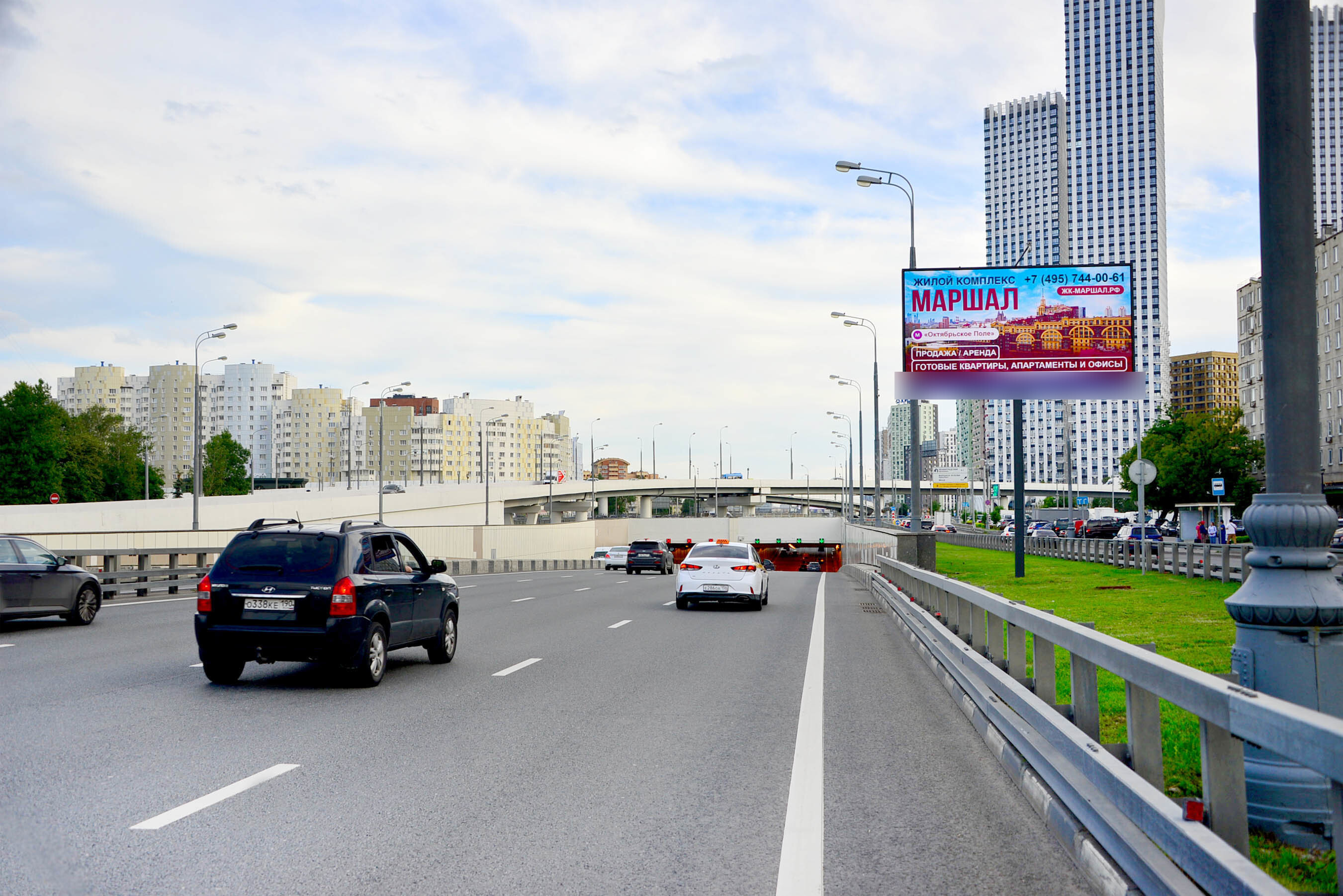 Фотография рекламного носителя, тип: Билборд 3x6, адрес: Народного Ополчения ул., д.21 Х Маршала Жукова ул., Москва, Россия. Сторона А1 №599723