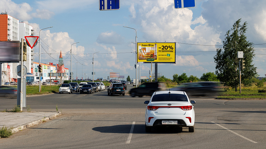 Фотография рекламного носителя, тип: Билборд 3x6, адрес: Объездная а/д, поз.1, Омск, Омская область, Россия. Сторона А №1009821