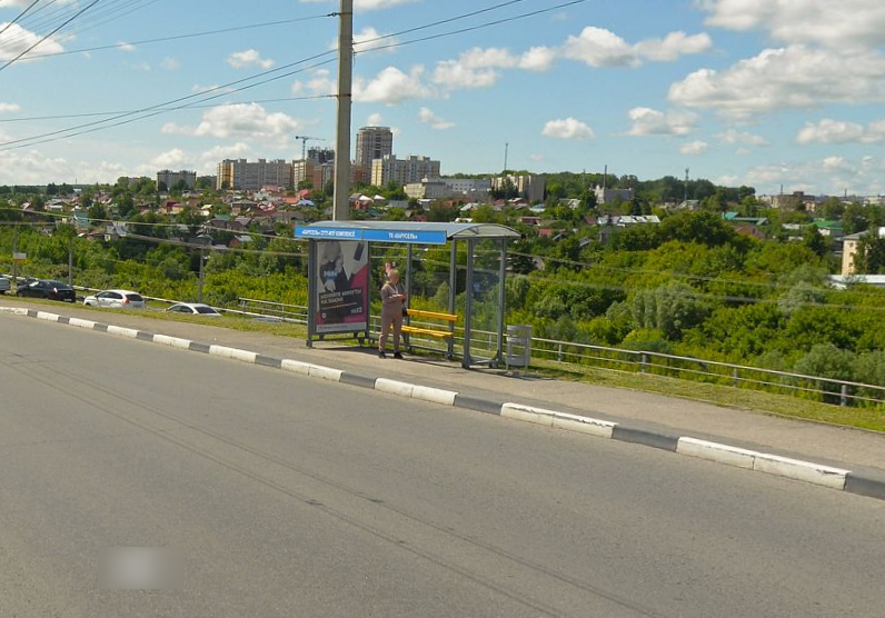 Фотография рекламного носителя, тип: Остановка 1.8x1.2, адрес: Президентский б-р., д.20, Чебоксары, Республика Чувашия, Россия. Сторона А №978606