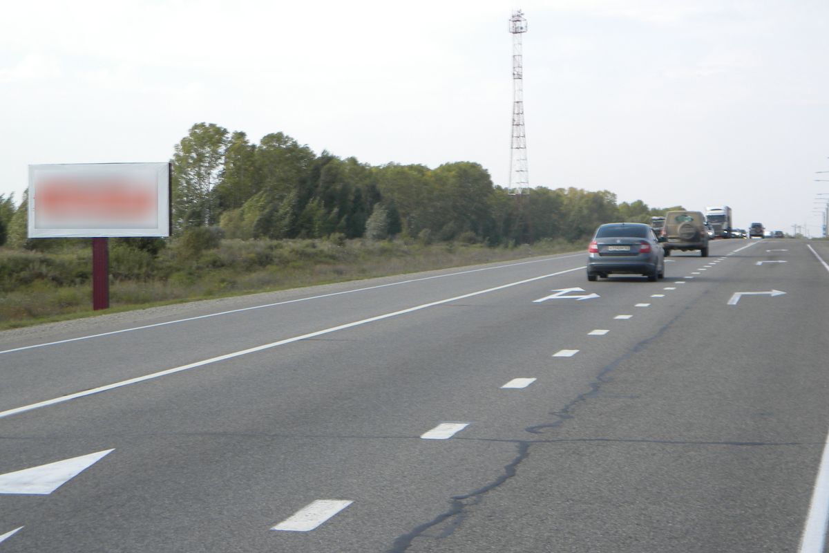 Фотография рекламного носителя, тип: Билборд 3x6, адрес: Чуйский тракт а/д, 292 450м, Барнаул, Алтайский край, Россия. Сторона Б №949276