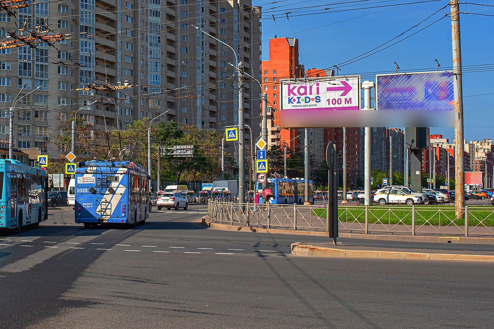 Фотография рекламного носителя, тип: Билборд 3x6, адрес: Ленинский пр-т., д.100, корп.1 Х Маршала Жукова пр-т., Санкт-Петербург, Россия. Сторона А11-А13 №641979