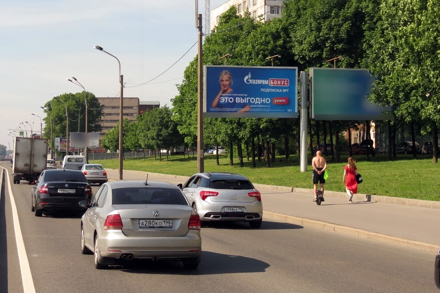 Фотография рекламного носителя, тип: Билборд 3x6, адрес: Октябрьская наб., д.64, Санкт-Петербург, Россия. Сторона А1 №767951